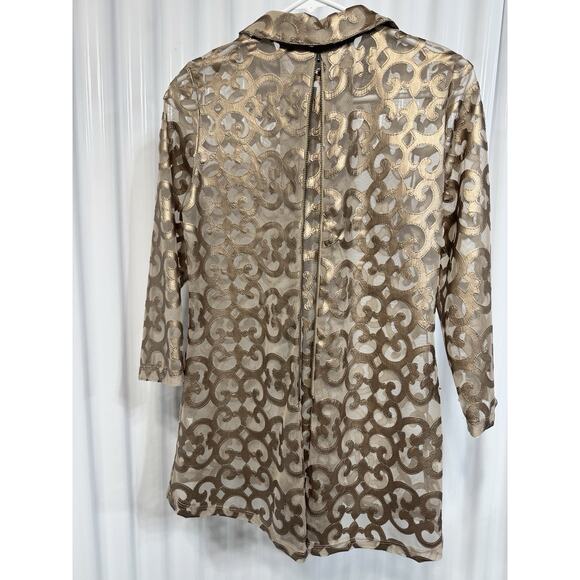 Amazing Hobo Chic Gold And Lace Top Medium - Picture 4 of 5
